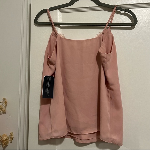 Melrose and Market Blush Pink V Neck Lace Trim Cami Tank Top XSmall NWT - Picture 6 of 7